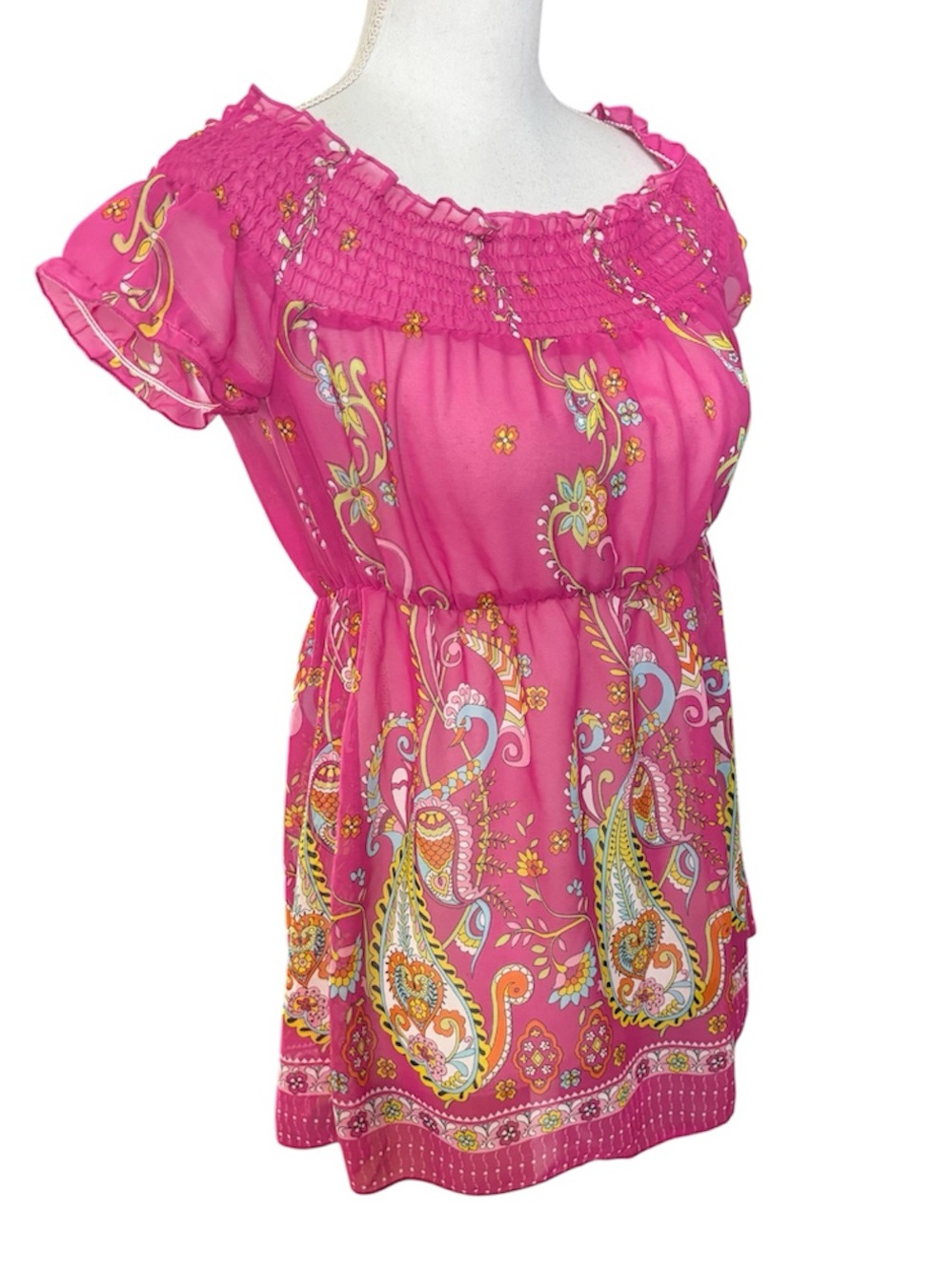Charlotte Russe Printed Chiffon Y2K Top